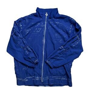MURELI BLUE PRINT SIGNATURE L LARGE BLUE NAVY WINDBREAKER JACKET ZIP FULL